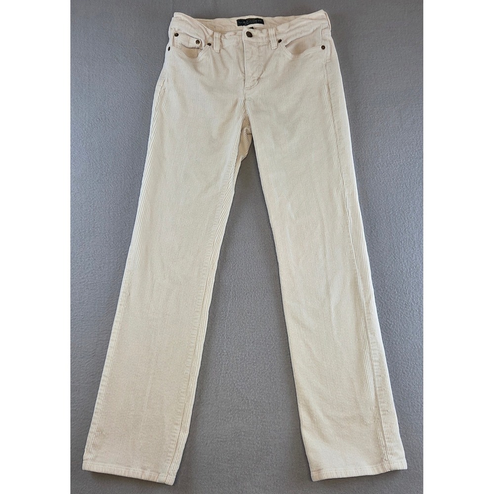 Lauren Ralph Lauren Jeans Corduroy Pants Classic Straight Ivory Womens 29 Waist